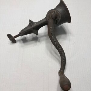 Antique L.F.&C. Universal No 1 Meat Grinder Cast Iron Hand Crank Wood Handle USA